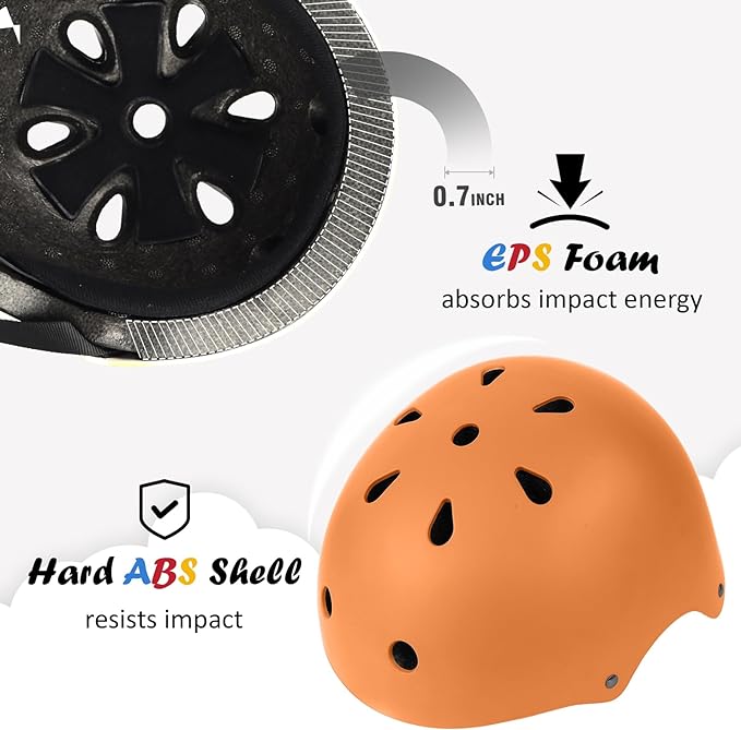 Kids Bike Helmet, Adjustable and Multi-Sport, from Toddler to Youth, 3 Sizes