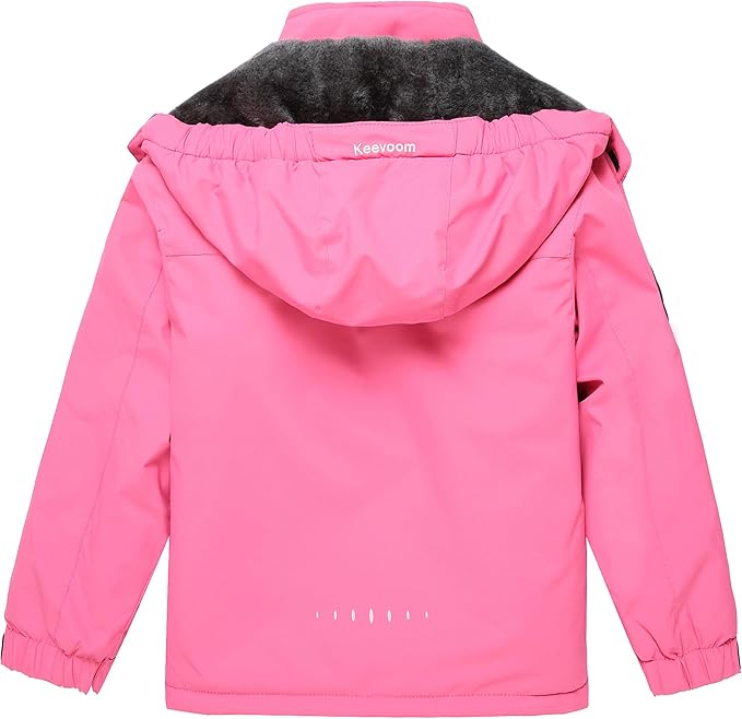 Keevoom Girl's Ski Jacket Winter Warm Thick Snow Coat Windproof Kids Outdoor Hooded Jackets