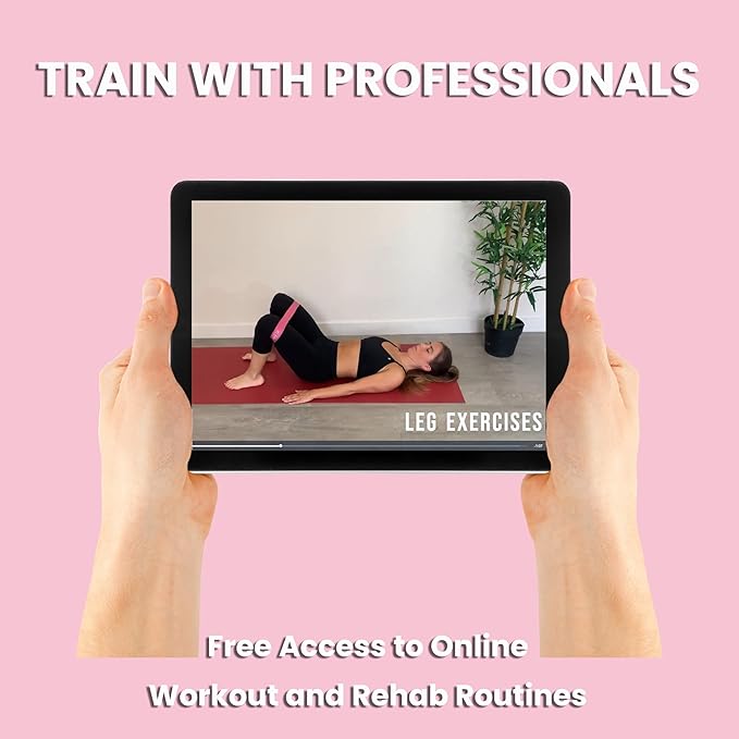 Resistance Bands for Women with Online Workouts Included - Set of Loop & Flat Bands | Ideal for Tone and Sculpt Body at Home, Pilates, Yoga or Rehab with Safe Guided Training