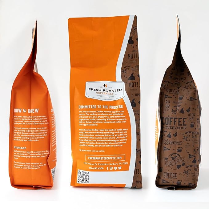 Fresh Roasted Coffee, French Roast, 12 oz, Dark, Kosher, Whole Bean