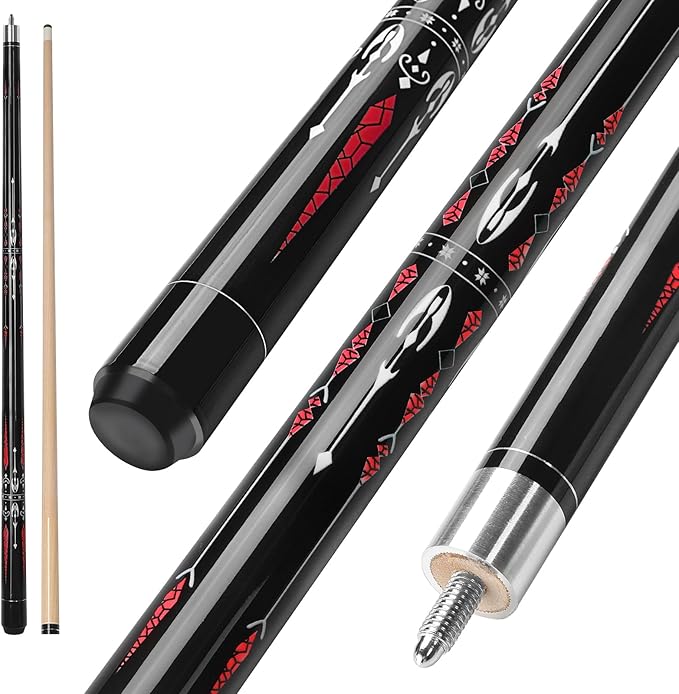 Pool Cue, 58" Billiard Cue Stick 2-Piece 13mm Maple Wood Pool Cue Stick 18 19 20 21oz for Bar House Pool Table Sports
