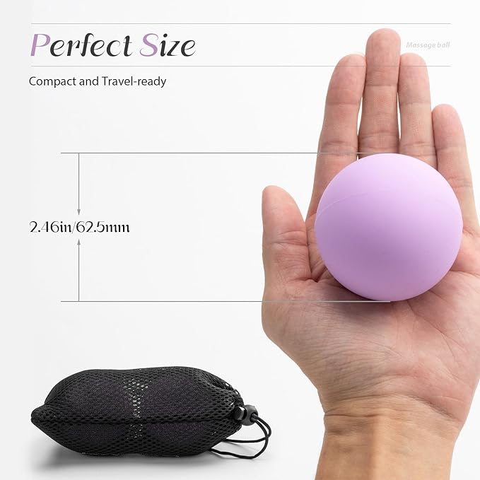 Massage Lacrosse Balls for Myofascial Release,Yoga Deep Tissue Massage,Trigger Point Therapy and Foot Plantar Fasciitis,Muscle Soreness Massager Ball (2 Packs) (Yellow)