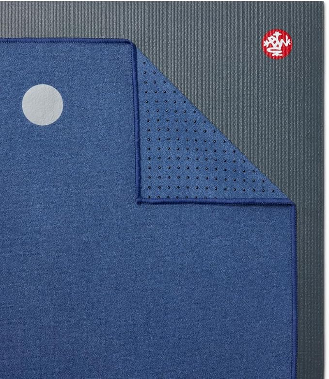 Manduka Yogitoes Yoga Towel – Rubber Grip Dots Non-Slip Bottom, Quick Dry Fitness Towel for Hot Yoga, Pilates, Exercise