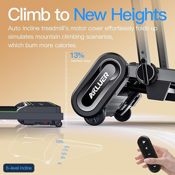 Walking Pad Treadmill with Auto Incline, 6 in 1 Under Desk Treadmill, 6-Level Incline Treadmills, 2.5HP Portable Treadmills for Home with 330LBS Capacity, LED Display, Remote Control