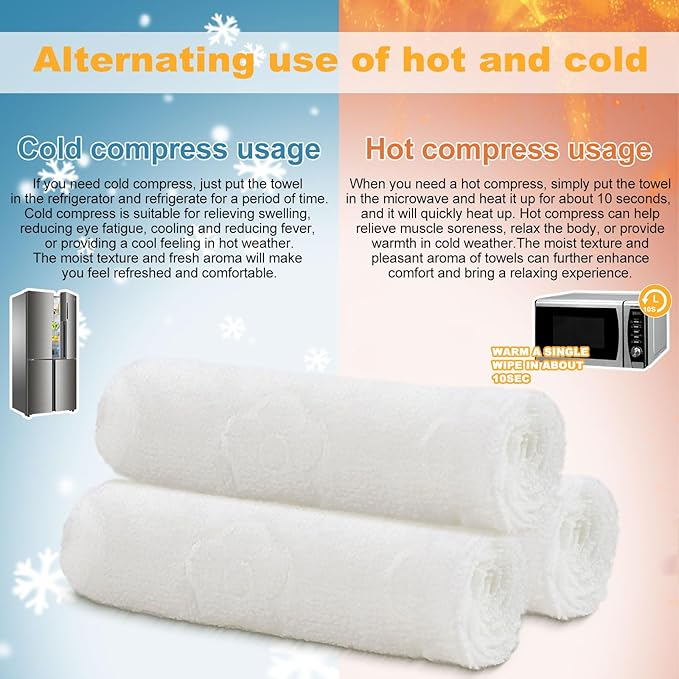 Moist Cotton Towel Bulk Moist Towelettes Individually Wrapped 8.7" x 8.7",White Towel Services,Refreshment Pre Moistened Towels Lavender, Lemon and Mint for Sport Party Spa （pack of 300)