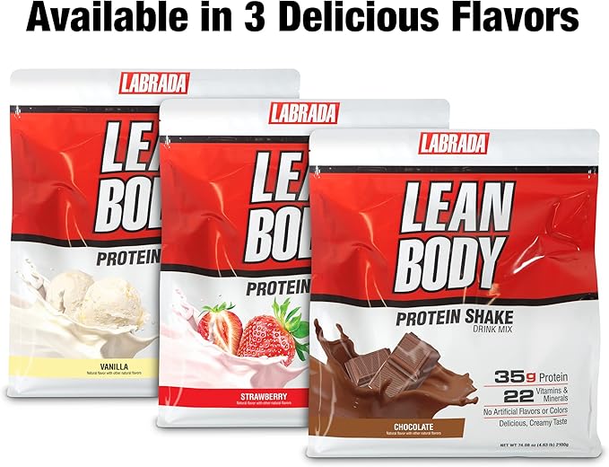Lean Body All-in-One Chocolate Protein Shake. 35g Protein, Whey Blend, 7g Healthy Fats & Fiber, 22 Vitamins and Minerals, No Artificial Colors, Gluten Free, (4.6lb) Packaging May Vary