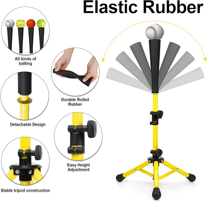 Baseball Tee for Kids,Batting Tee,Softball Tee,Youth Hitting Tee,Teeball Tee,Travel Tee,Easy Adjustable Height