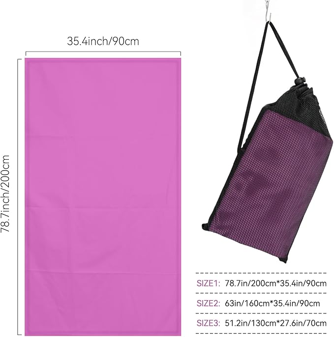 Microfiber Beach Towel-Perfect for Travel, Sports, Camping, Swimming, Yoga, Gym- Quick Dry, Sand Free, Compact, Lightweight, Absorbent (Purple, Medium(130x70cm, 51x27”))