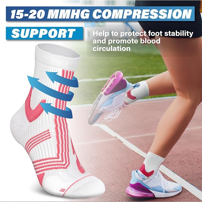 Hylaea Quarter Athletic Running Socks No Blister, Cushion Moisture Wicking Socks for Cycling Sport