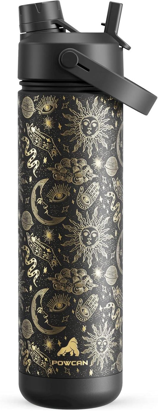 26 oz Insulated Water Bottle with 2-in-1 Straw and Spout Lid, Keep Cold 24H, Leak-Proof, Fits in Car Cup Holder, Stainless Steel Water Bottle for Sports, Travel, and School (Twilight Cosmos)