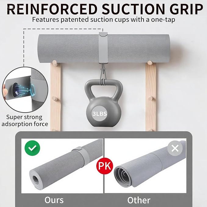 25" Yoga Mat Strap | Slap Band Holder for Carrying and Storage Mats | Rolled Scrunchie Yoga Essential Accessory