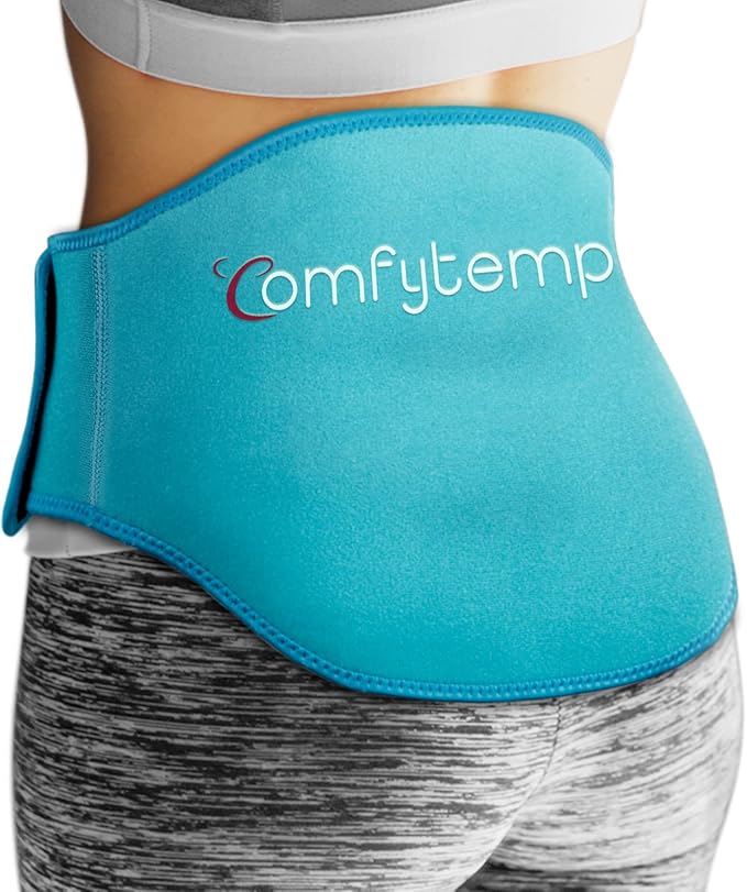 Comfytemp Ice Pack for Lower Back Pain Relief, HSA Approved, Reusable Gel Ice Wrap for Sciatica Nerve Injury, Hot Cold Compress Lumbar Brace for Herniated Disc, Waist Coccyx, Surgery Recovery Items