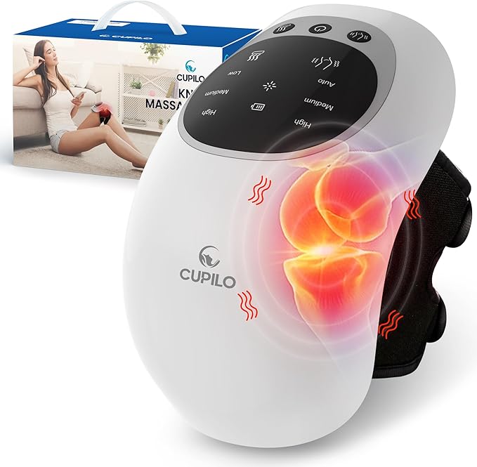 Knee Massager with Heat - Heating and Vibrating Pain Relief Knee Massager for Arthritis,Ideal Gifts for Women,Men