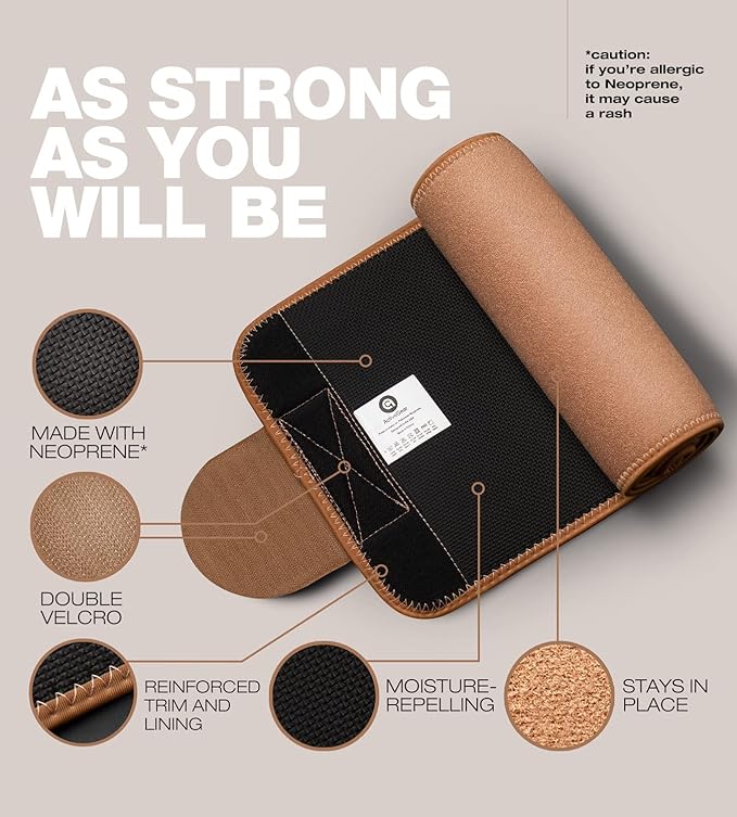 ActiveGear Premium Waist Trimmer & Trainer Belt for Men and Women - Sweat-Enhancing Slimming Wrap for Stomach, Adjustable Fit