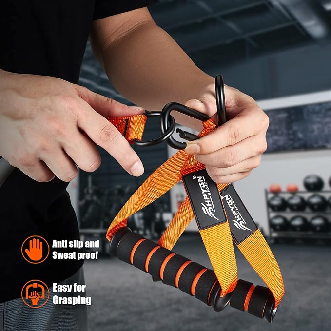 HPYGN Resistance Bands, Heavy Exercise Bands with Handles, Fitness Bands for Working Out, Workout Bands for Men, Weight Bands Set for Muscle Training, Strength, Slim, Yoga, Home Gym Equipment