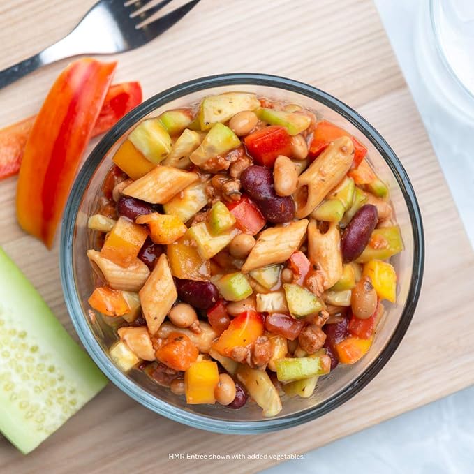 HMR Vegetarian Entrée Pack | Pre-packaged Lunch or Dinner to Support Weight Loss | Pack of 6 Ready to Eat Meals | 10-14 grams of Protein per Entrée | Low Calorie Food | 8oz Servings per Meal