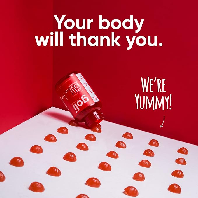 Goli Apple Cider Vinegar Gummy Vitamins - 180 Count - Vitamins B9 & B12, Gelatin-Free, Gluten-Free, Vegan & Non-GMO