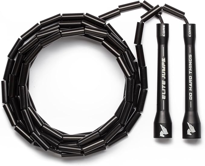 Elite Jumps - Do Hard Things 1” Beaded Jump Ropes - Strong & Durable Materials - Resize & Adjust - Fitness & Cardio Training - Improve Rhythm, Speed, Agility
