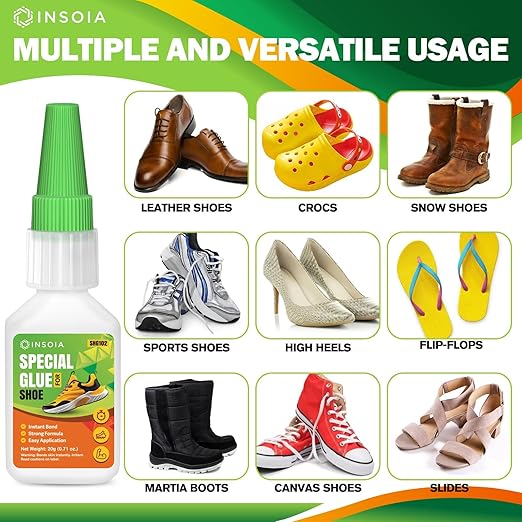 Clear Super Glue for Shoe Repair, 20g, Waterproof, Strong, Quick Fix, Bonding Shoe Sole, Boots, Sandals, Sneakers, Leather & Footwear Items