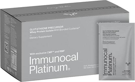 Immunocal Platinum Glutathione Precursor – Whey Protein Isolate, Anti-Aging, Skin + Cell Renewal, Immune Support, Detox + Bone Support | Fat and Sugar Free, Lactose-Intolerant Friendly | 30 Servings