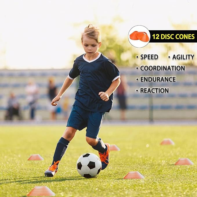 Agility Ladder Speed Agility Training Equipment,1 Agility Ladder 20ft,4 Hurdles,Training Soccer Cones,Jump Rope,Running Parachute, Agility Training Equipment for Kids Youth Adul