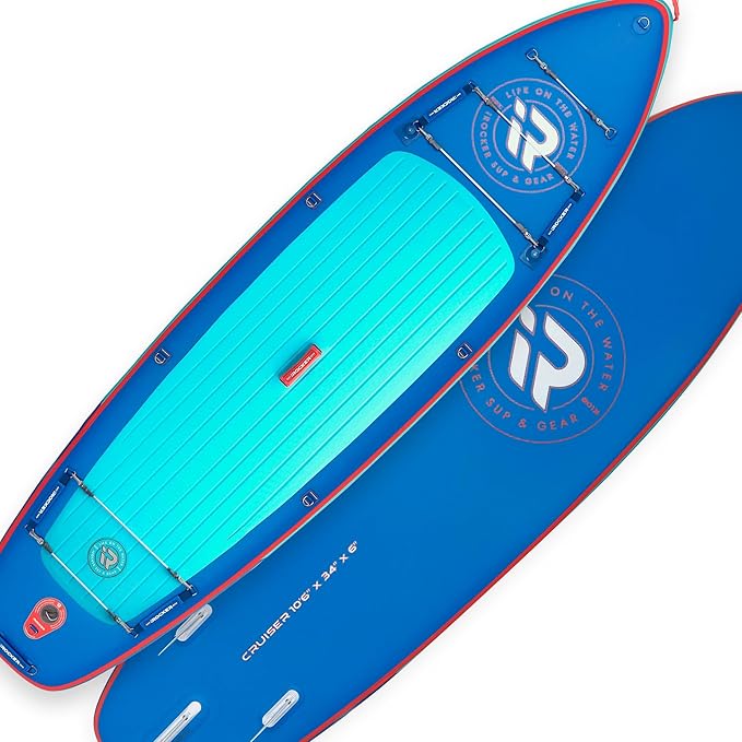iROCKER Cruiser 7.0 Inflatable Stand Up Paddle Board Premium SUP and Accessories - Beginner Friendly - Extra Wide Base - Tandem Capable