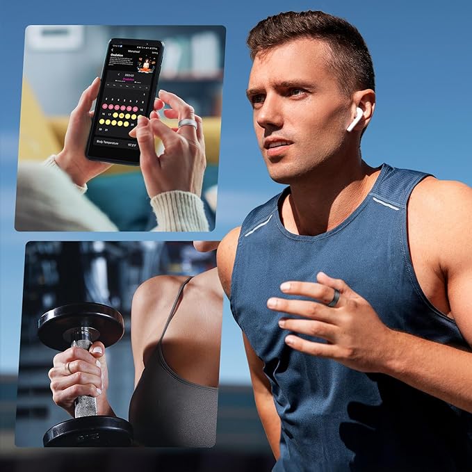 Fitness Tracker with Sleep Tracking, Smart Ring for Women Men, Activity Trackers Fitness Ring with 24/7 Heart Rate Monitor,Step Counter,Calorie Pedometer,No Subscription,for iOS Android(Rose Gold,#10)