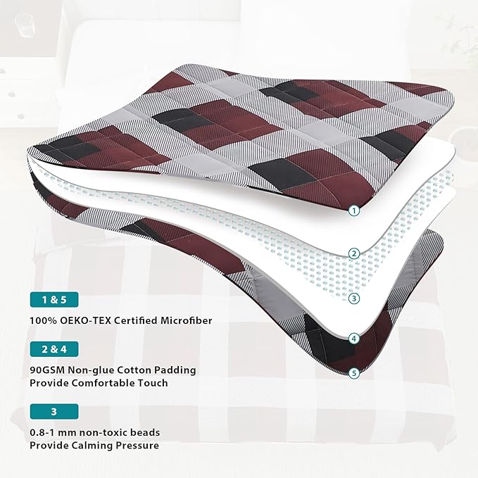 L'AGRATY Weighted Blanket - 60"x80" 17lbs Cooling Breathable Heavy Blanket Microfiber Material with Glass Beads for Adult All-Season Summer Fall Winter Soft Thick Comfort