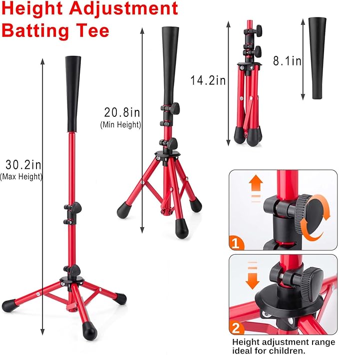 Baseball Tee for Kids,Batting Tee,Softball Tee,tee Stand, Youth Hitting Tee,Teeball Tee,Travel Tee,Easy Adjustable Height 20.5-30.2inch