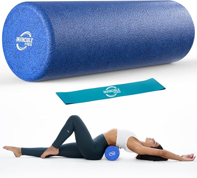 Invincible Fitness EPP Foam Roller for Deep Tissue Massage – Enhance Recovery, Relieve Pain, and Boost Mobility for a Stronger, Healthier You (Blue)