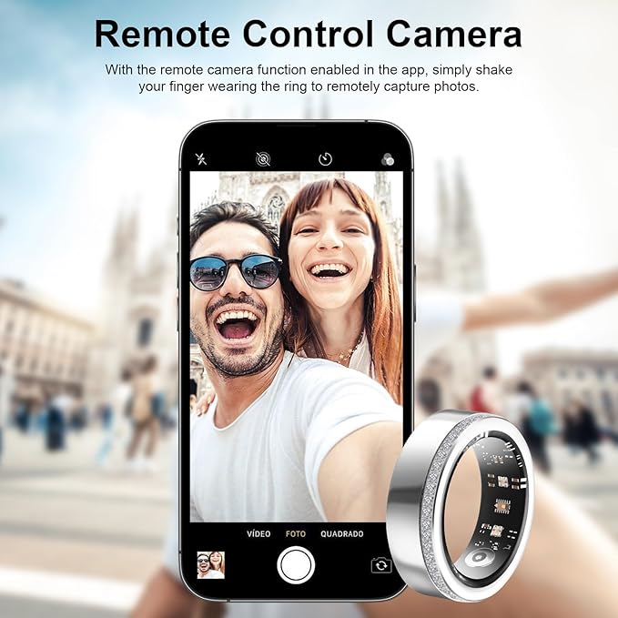 Health Tracker Smart Ring for Men Women-IP68 Waterproof Sleep Tracker with Heart Rate/Blood Pressure/Blood/Physiological Cycle/Oxygen Tracking, Step Counter, iOS & Android Compatible (7#)