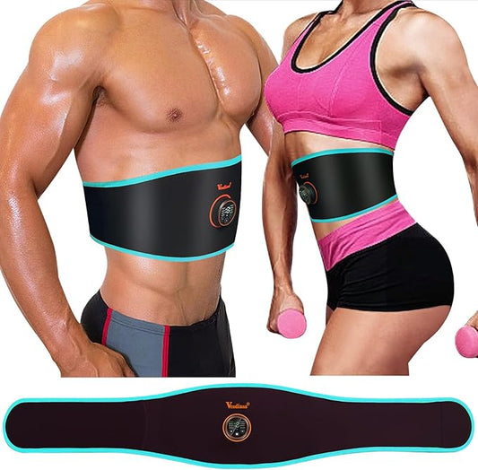 ABS Stimulator Muscle Toner Flex Fitness Belt for Waist Trimmers FDA Cleared AB Machine Abdominal Toning Ems (Blue, One Size)