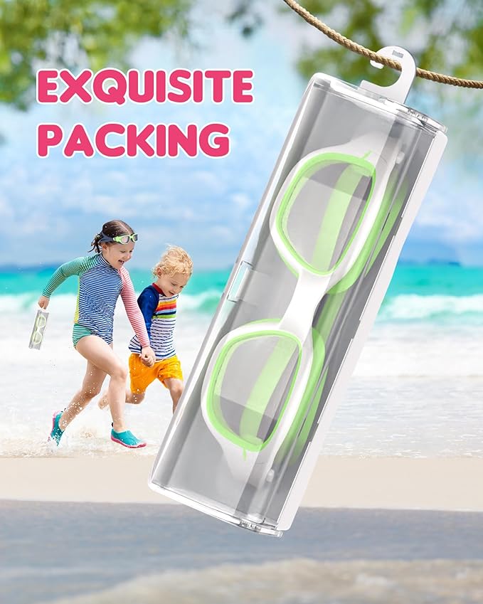 Kids Swim Goggles,Swimming Goggles for Kids 6-14, Anti-Fog UV Protection Pool Glasses for Boys Girls