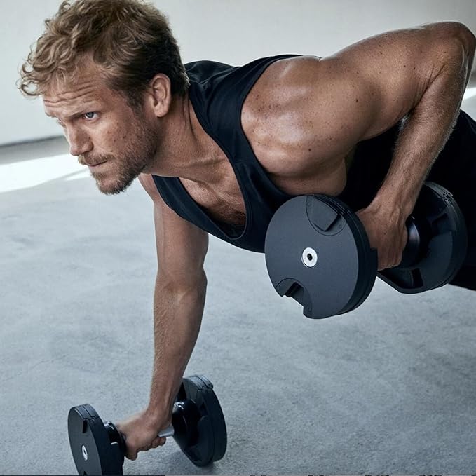 NÜOBELL® Adjustable Dumbbell Set, 5-50 LB or 5-80 LB, Easy Twist 2024-25 Model, All-In-One Weights Set (Pair) for Home, Original Manufacturer