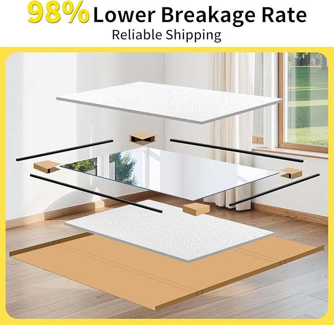 Home Gym Mirror - 80x40 Inch, 2PCS Frameless Tempered Glass Full Body Mirror for Wall Mount - Ideal for Yoga, Workout, Bedroom, Dance Studio (Silver)