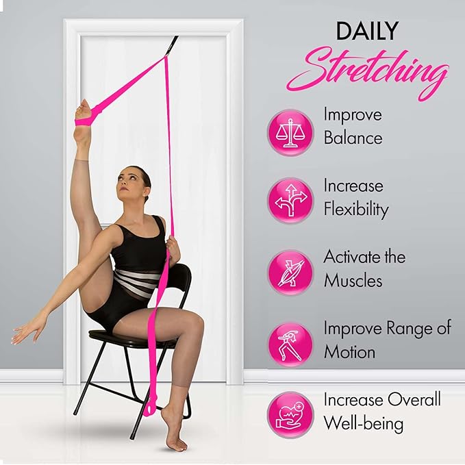 Stretching Strap With Door Anchor - Stretching Equipment to Improve Legs Flexibility - Splits Trainer For Home Ideal In Ballet, Dance, Cheerleading, Taekwondo, Yoga, Pole Dancing & Gymnastics