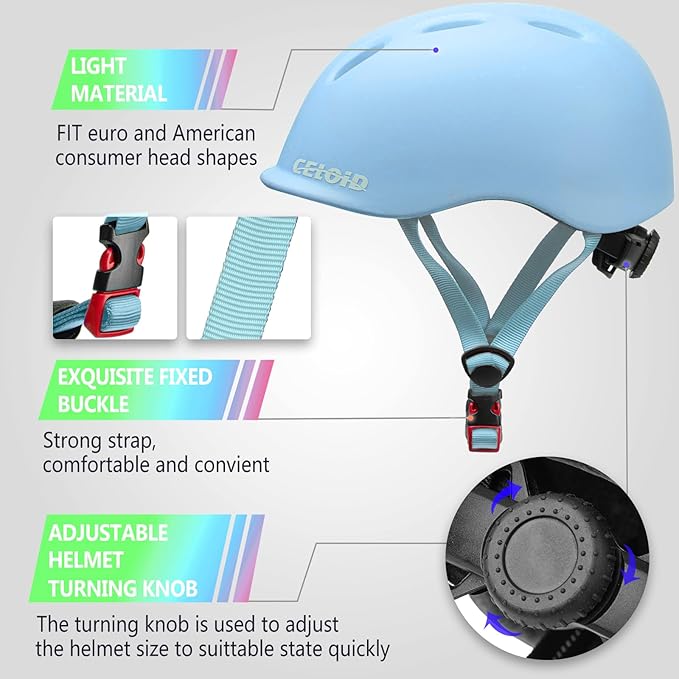 Kids Bike Helmet,Toddler Cyling Helmets for Ages 5-8-9-10-12-14-16Years Youth Boys & Girls,Child Adjustable Multi-Sport Bicycle Skateboard Roller Skate Scooter Balance Skateboarding Helmet