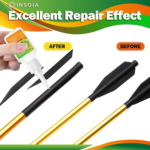 Arrow Fletching Glue, 20g Clear Fast-Dry Insert Adhesive for Arrow Vanes, Feathers & Fletching ??Super Bond Arrow Glue for Carbon, Aluminum & Wood Shafts, Waterproof & Precision Tip