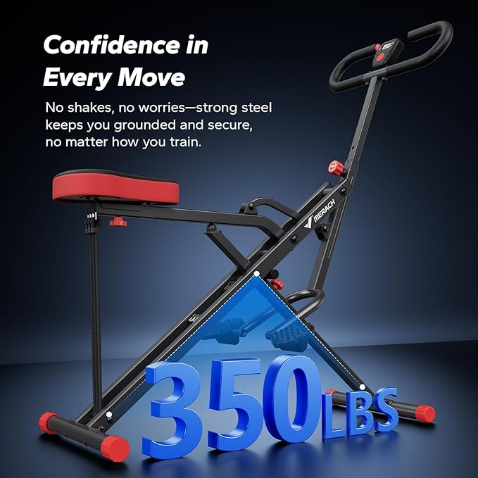 Squat Machine, MERACH R07 2 in 1 Squat Rowing Machine, Easy Setup & Foldable Exercise Equipment, Glute Trainer Machine, Glutes & Leg Home Workout Machine