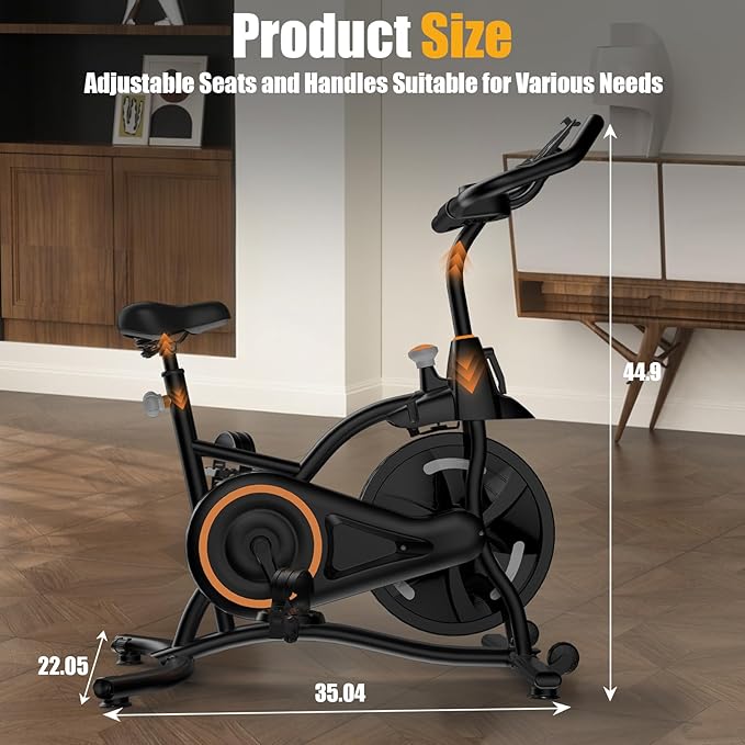 Hillhub Exercise Bike, Stationary Bikes for Home with Grip Pulse Sensor and Stepless Resistance Adjustment, Compact Indoor Cycling Bike with Tablet Mount, Compatible with Zwift & Kinomap