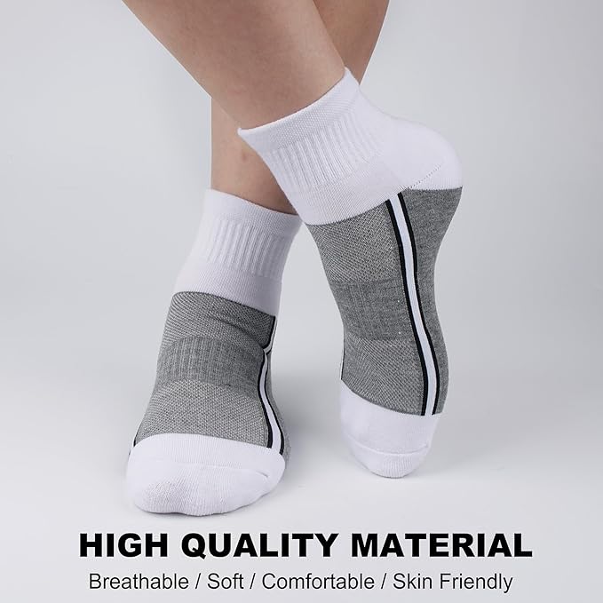 Gonii men ankle socks for men athletic running Cushion Quarter Socks 5 Pairs
