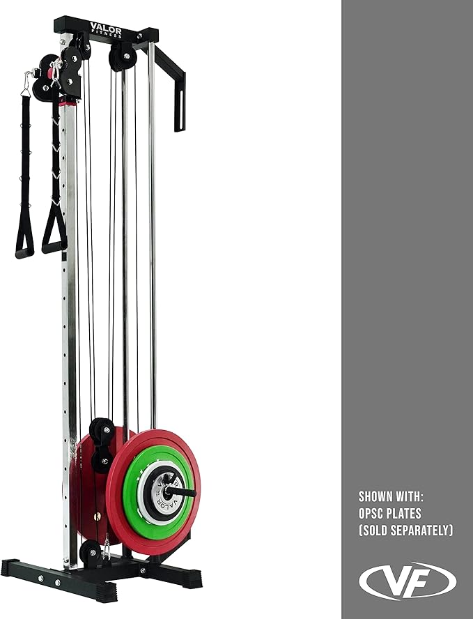 Valor Fitness BD-62 Wall Mounted Cable Machine with Adjustable Dual Pulley System Functional Home Gym Workout Equipment