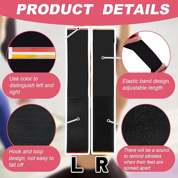 Shappy 2 Pairs Gymnastics Sticky Toes Tumbling Equipment, Cheer Coach Essentials, Back Handspring Helper for Stunt Coach, Athlete Adjustable Bands, Help Training Back Flip Tuck