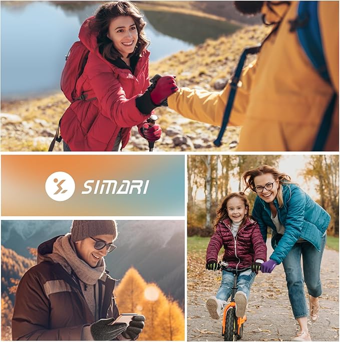 SIMARI Winter Gloves Women Men Ski Snow Gloves Liner Thermal Warm Touch Screen, Suit for Running, Cycling, Biking, Hiking, Driving, Walking, Typing, Freezer Work, Sports, Soccer, Shooting, Gaming 102