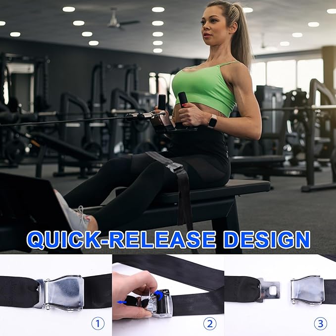 Nordic Hamstring Curl Strap with Quick-Release Buckle – Adjustable Leg Strap for Nordic Curls, Leg Extensions & Home Gym Workouts – Easy to Use for Men & Women