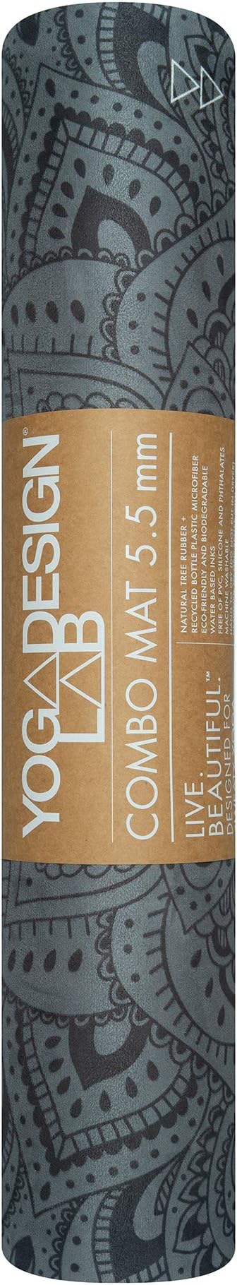 YOGA DESIGN LAB | The Combo Yoga Mat | 2-in-1 Mat+Towel | Eco Luxury | Ideal for Hot Yoga, Power, Bikram, Ashtanga, Sweat | Studio Quality | Includes Carrying Strap!