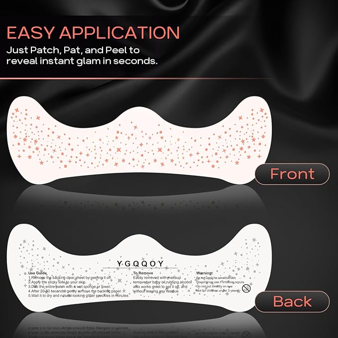 Glitter Freckles Face Tattoo,Glitter Freckle,Sparkle Makeup Patches-Rose Gold-Face Glitter Speckles Patches,10pcs