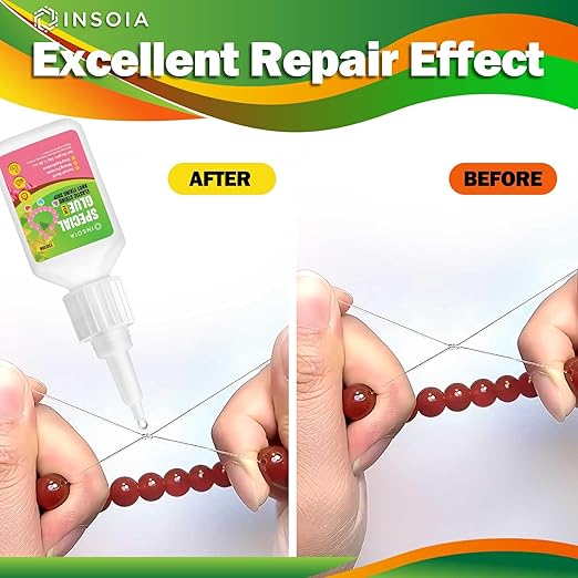 Bracelet Jewelry Glue for Elastic String, 20g Clear Elastic Knot Fixing Drip Adhesive for Bracelet String, Clay Beads, Rhinestones, Jewelry Making Kit ??Waterproof, Flexible, Non-Toxic Craft Glue