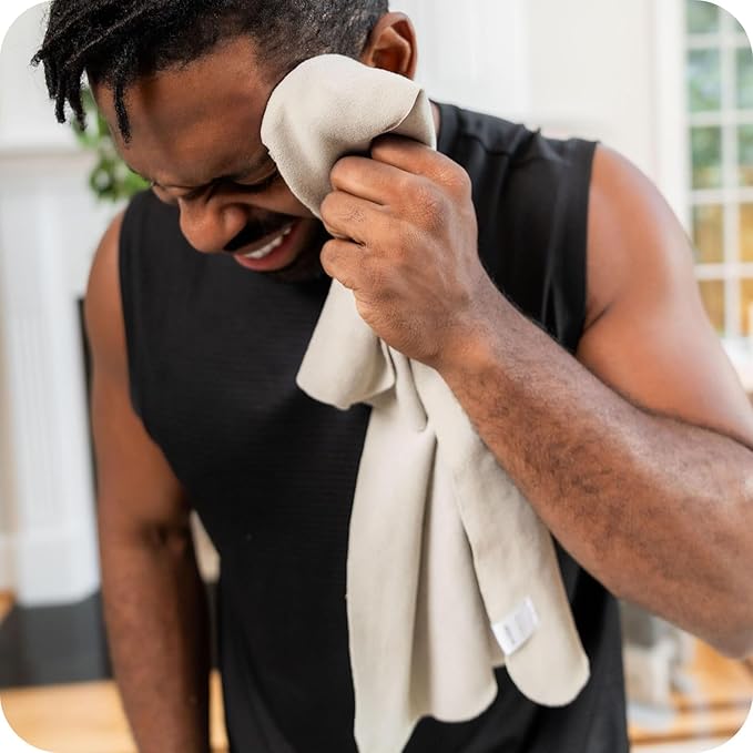 Suede Sweat Towel for Yoga, Pilates, Hot Yoga, Home Workouts, Gym - Soft Absorbent Quick Dry Hand Towel Travel Size