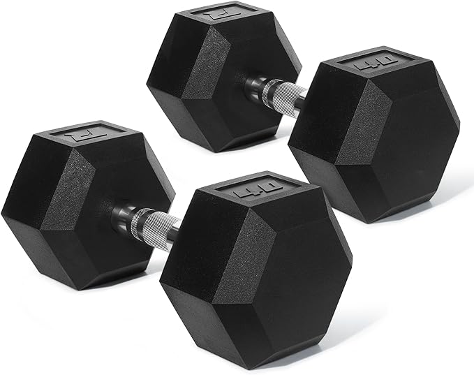RitFit 5-650 LBS PVC Encased Hex Dumbbell Sets with Optional Rack for Home Gym, Hand weight with Chrome Handle for Strength Training, Workouts